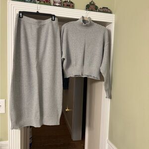 Gray Knit Skirt by [Brand]